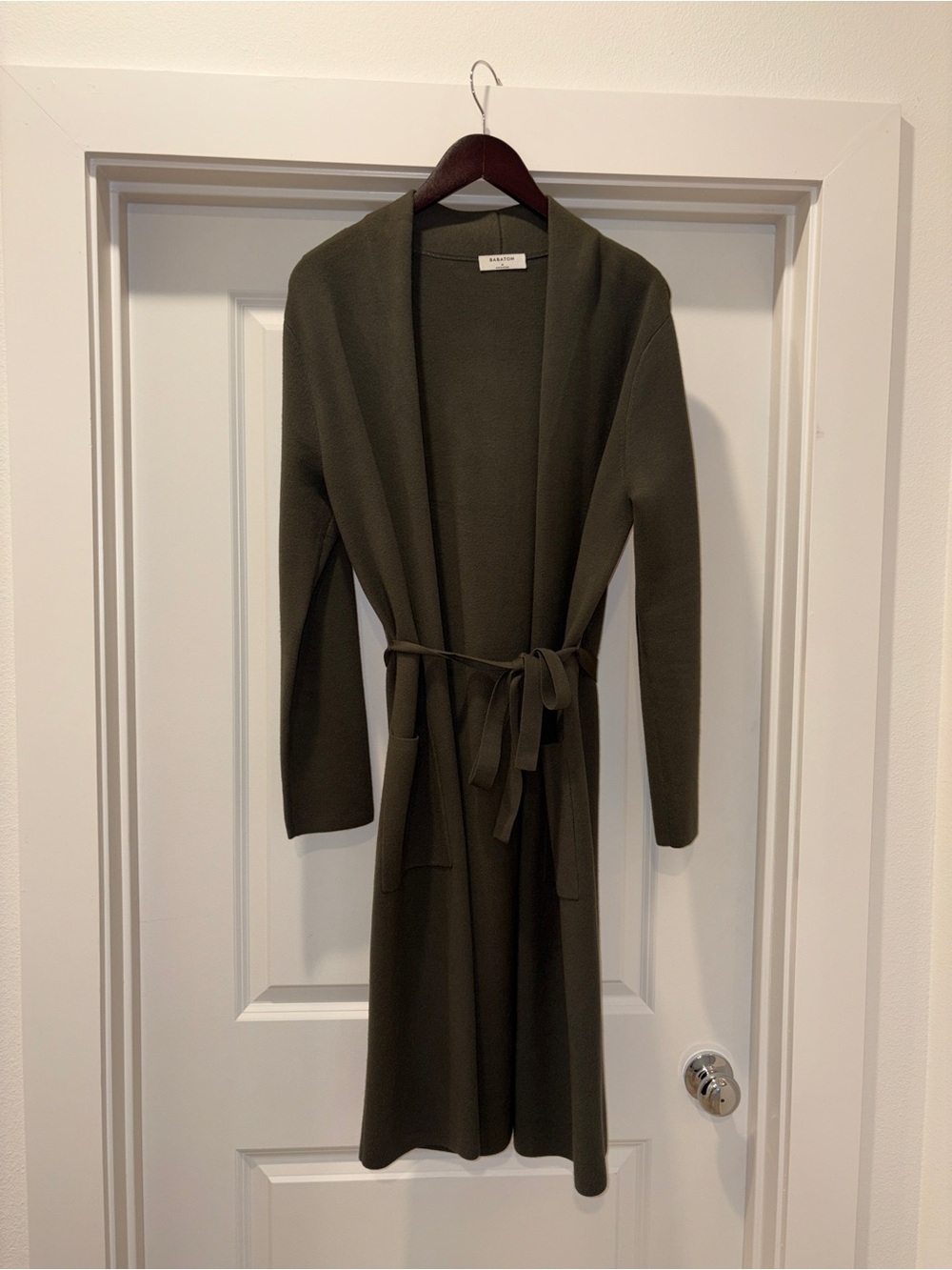 Aritzia Babaton TY Cardigan Dark Olive Size Medium